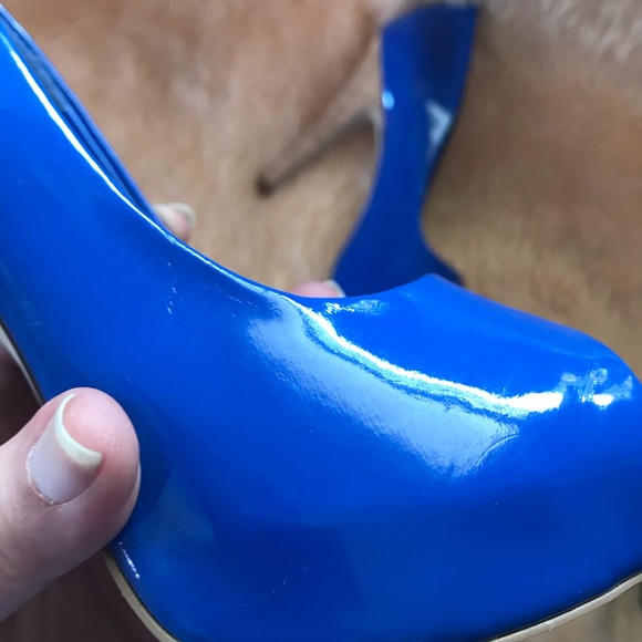 Jessica Simpson Open Toe Blue Heels - Picture 12 of 13